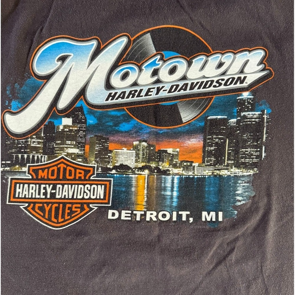 Harley Davidson Detroit MI Skull Pocket T‎ Shirt 3XL USA Made Motorcycle Biker